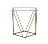 Fogya - End Table - Mirrored & Champagne Gold