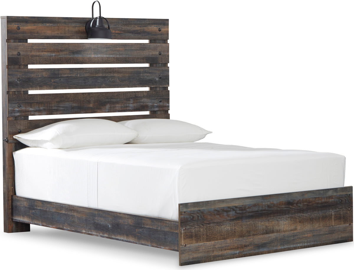 EMEK Brown 61" Height Youth Bed with LED Light Sconces