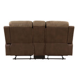 Glendale - Double Glider Reclining Loveseat With Center Console - Brown