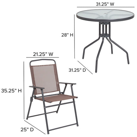 PAT- 6 PC Brown Patio Set
