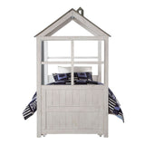 Tree House II - Twin Bed - Weathered White & Washed Gray