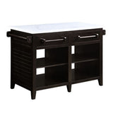 Darwid - Kitchen Island - Marble Top Top & Espresso