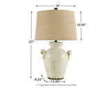 Emelda - Ceramic Table Lamp  - Cream
