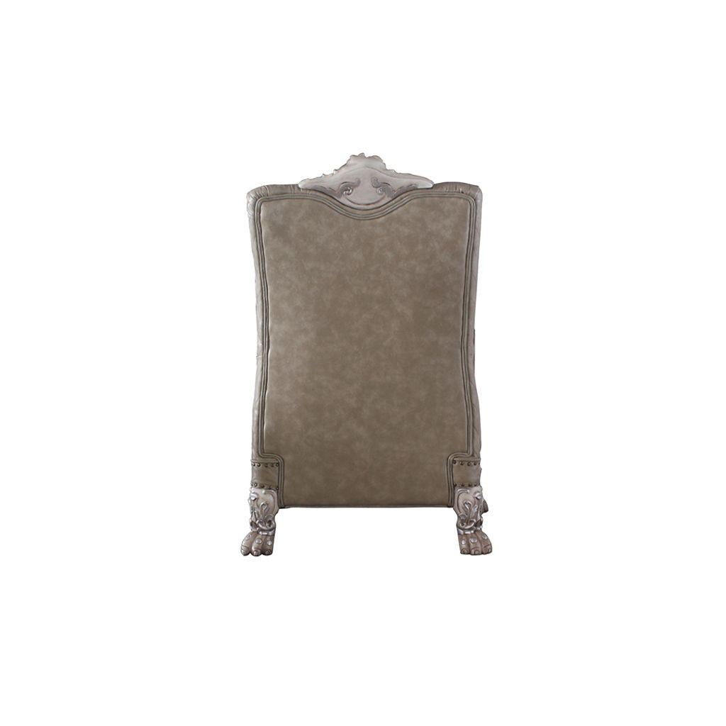 Dresden - Chair With Pillow - Synthetic Leather & Vintage Bone White