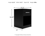 Finch - One Drawer Night Stand - 23" Height - Black
