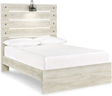 EMEK White 61" Height Youth Bed with LED Light Sconces