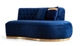 ANGELICA Blue Velvet 130" Wide Curved Sectional
