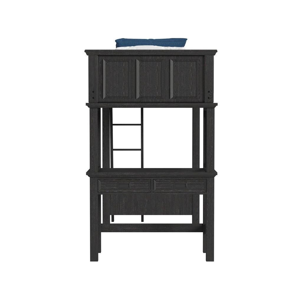 Hampton Kids - Loft Bed With Ladder And Desk With Speaker