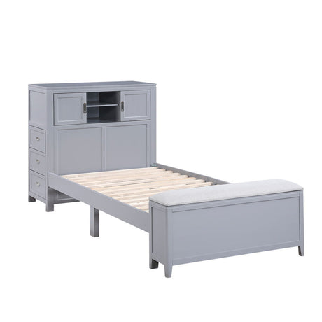 Sloane - Bookcase Bed With Hidden Desk, Stool And Storage Bench