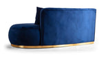 ANGELICA Blue Velvet 130" Wide Curved Sectional