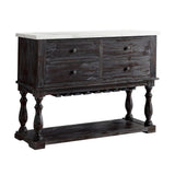 Gerardo - Server - White Marble Top & Weathered Espresso
