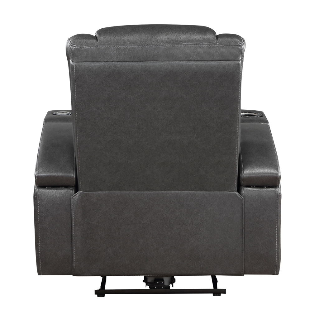 Turbo - Power Reclining Chair With Wireless Charger - Gray