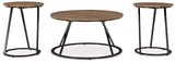 Cassbryn - Occasional Table Set (Set of 3) - Brown / Black