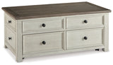 Bolanburg - Lift Top Cocktail Table - White / Brown / Beige