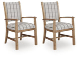 Ridgester - Dining Upholstered Arm Chair (Set of 2) - Light Brown