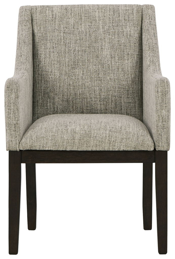 Burkhaus - Dining UPH Arm Chair (Set of 2) - Beige / Dark Brown