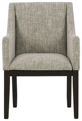 Burkhaus - Dining UPH Arm Chair (Set of 2) - Beige / Dark Brown