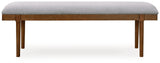 Lyncott - Large Upholstered Dining Room Bench - Gray / Brown