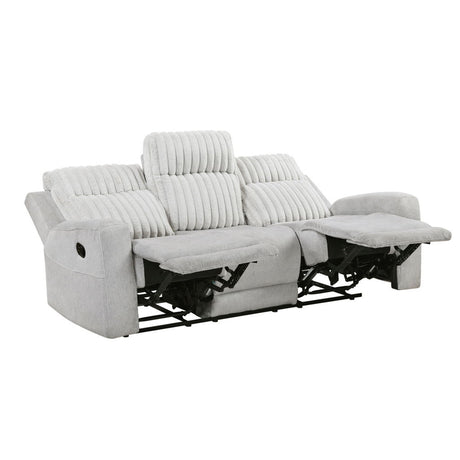 Benton - Double Reclining Sofa - Light Gray