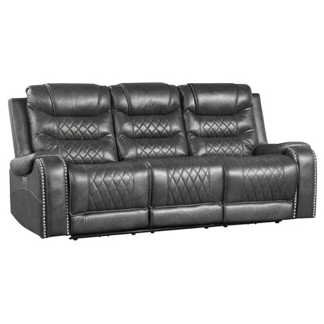 Putnam - Power Double Reclining Sofa With Center Drop-Down Cup Holders, Receptacles And USB Ports