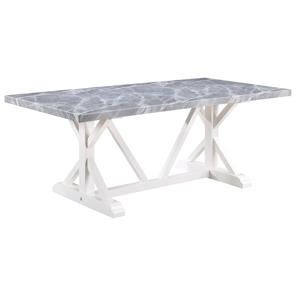 Hollyn - Dining Table With Engineered Stone Top - Engineered Stone & White