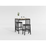 Edgar - 3 Piece Counter Height Set - Black / Brown
