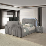 Shelyn - Bedroom Bed With LED, TV Stand, Fireplace & Bluetooth