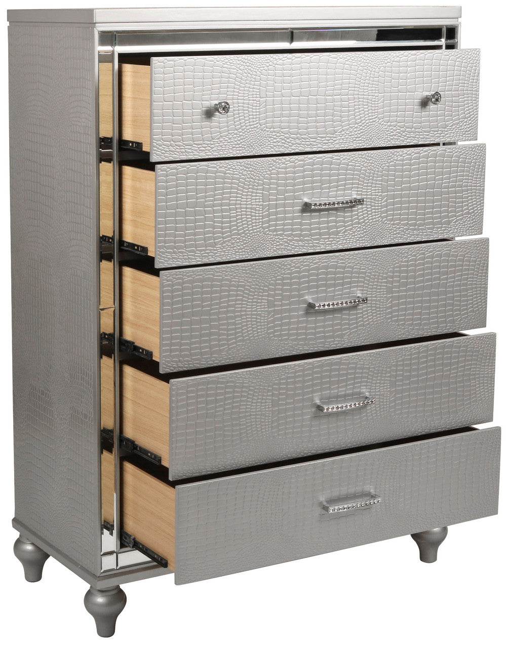STRADA Silver Alligator Texture 39" Wide Chest