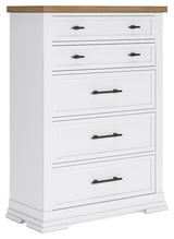 Ashbryn - Five Drawer Chest - White / Natural