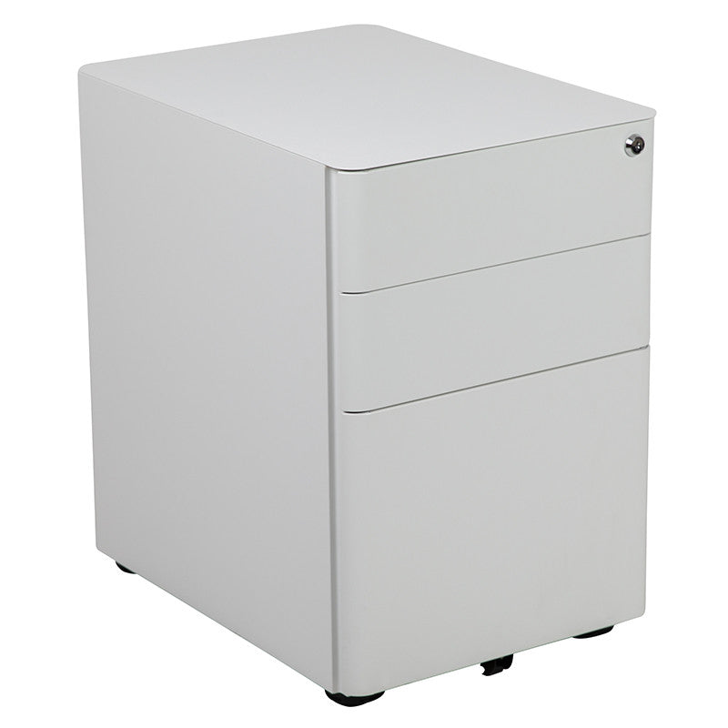 EMEREK White 39" Wide Office Set