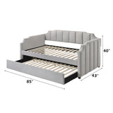 Peridot - Twin Daybed With Trundle - Dove Gray Velvet