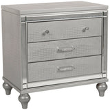 STRADA Silver Alligator Texture 31" Wide Nightstand