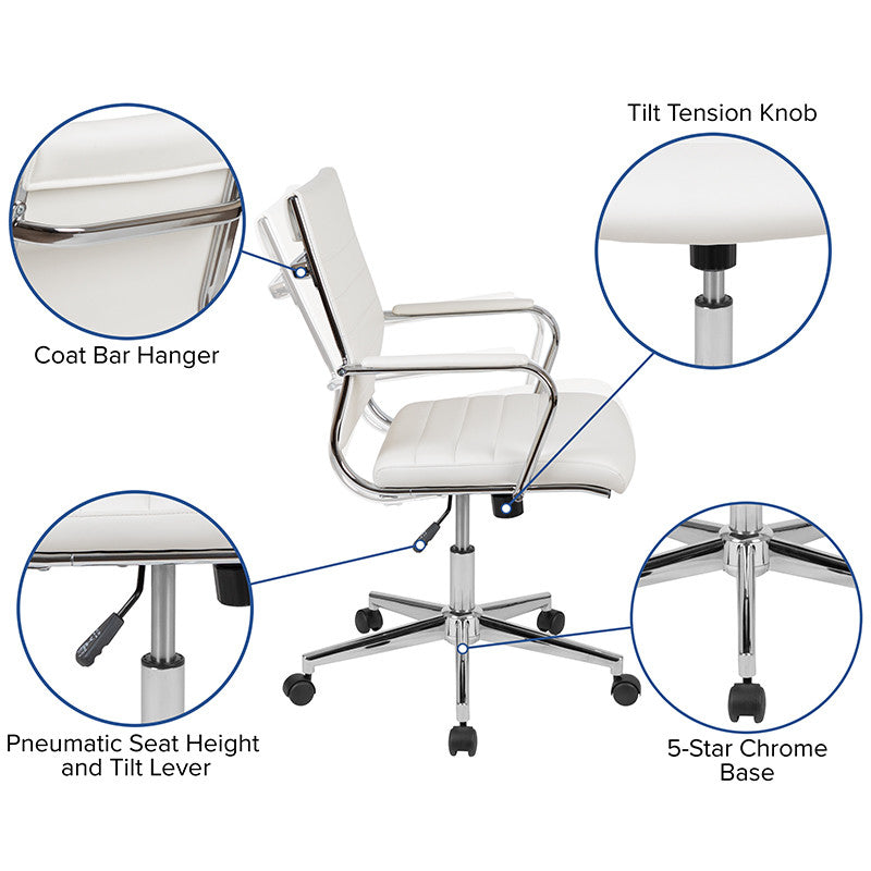 EMEREK White 39" Wide Office Set