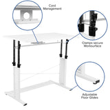 EMEREK White 39" Wide Office Set