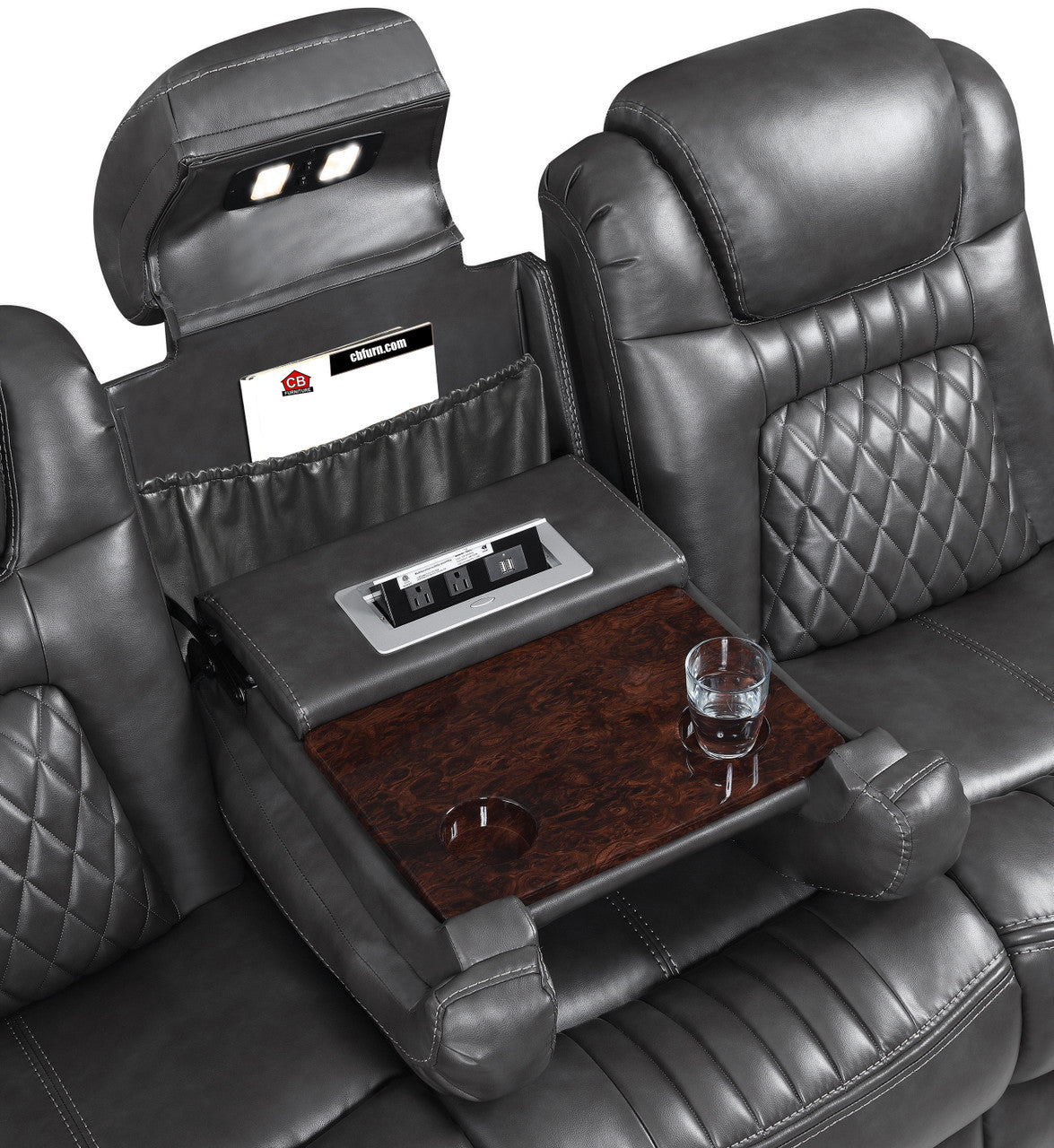SENATOR Charcoal Powered Reclining Sofa & Loveseat