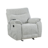 Chablis - Glider Recliner With Heat And Massage - Mist Gray