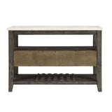 Merel - Server - White Marble Top & Gray Oak