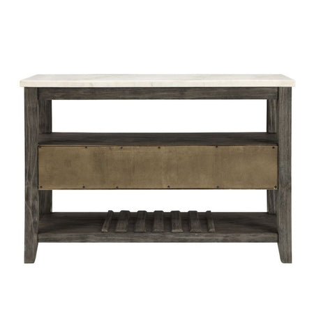 Merel - Server - White Marble Top & Gray Oak