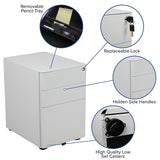EMEREK White 39" Wide Office Set