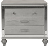 STRADA Silver Alligator Texture 31" Wide Nightstand