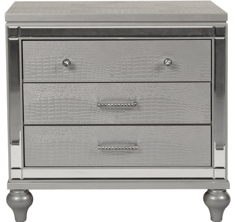 STRADA Silver Alligator Texture 31" Wide Nightstand