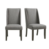 Everdeen - Side Chair With Gray Fabric and Nail Heads (Set of 2) - Charcoal