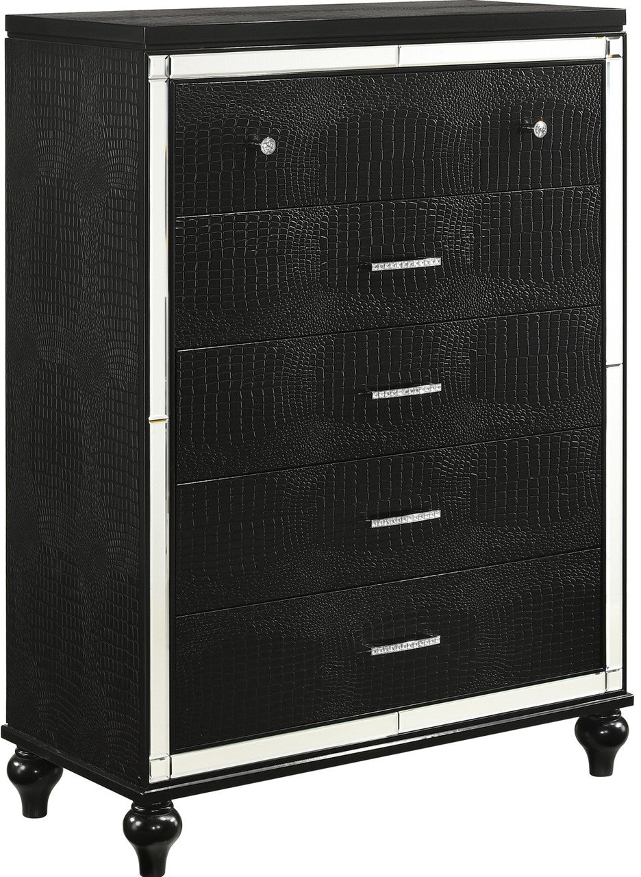 STRADA Black Alligator Texture 39" Wide Chest