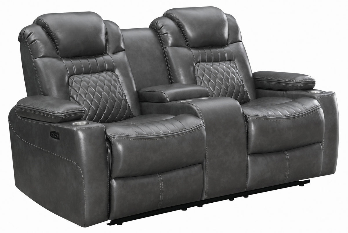 SENATOR Charcoal Powered Reclining Sofa & Loveseat