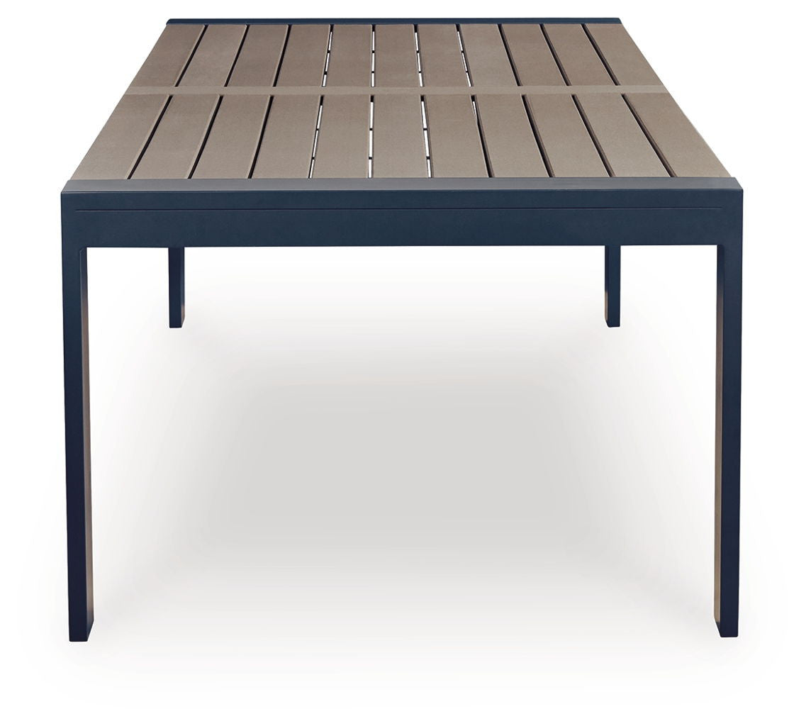 East Beach - Rectangular Dining Table With Umbrella Option - Blue