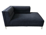 WESTBIE Matte Indigo Velvet 112" Wide Sectional
