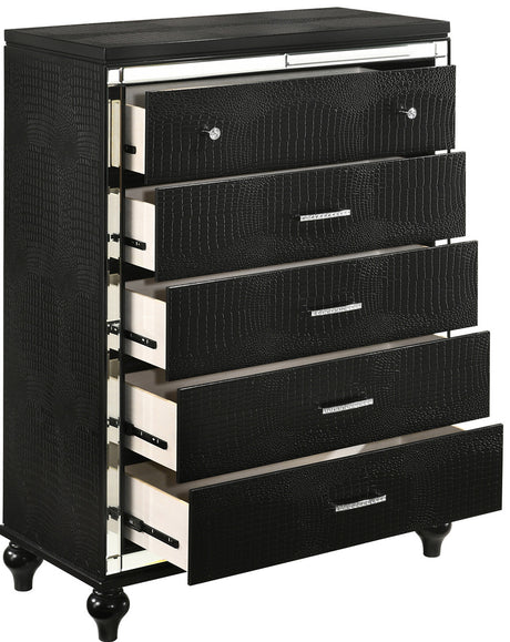 STRADA Black Alligator Texture 39" Wide Chest