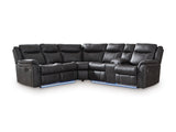 Voltage Faux Leather 103" x 116" 2-Piece Reclining Sectional With LED