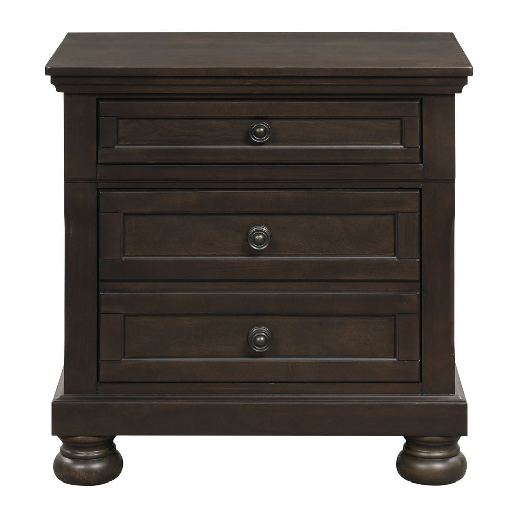 Begonia - Nightstand With Hidden Drawer - Grayish Brown