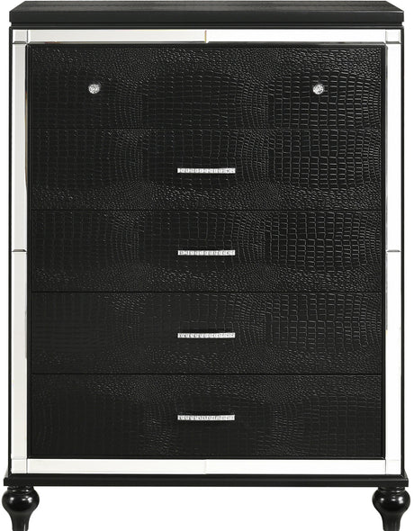 STRADA Black Alligator Texture 39" Wide Chest